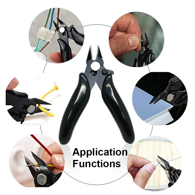 Diagonal Pliers Mini Wire Flush Cutter 3.5 Inch Micro Diagonal Cutting Pliers Wires Insulating Rubber Handle Model Pliers