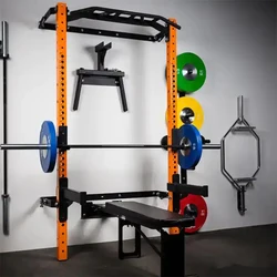 Wholesale Hot Sell Gym And Home Use Fitness Equipment Wall Folding Back Wall Mount Squat Rack With Multi-Grip Bar