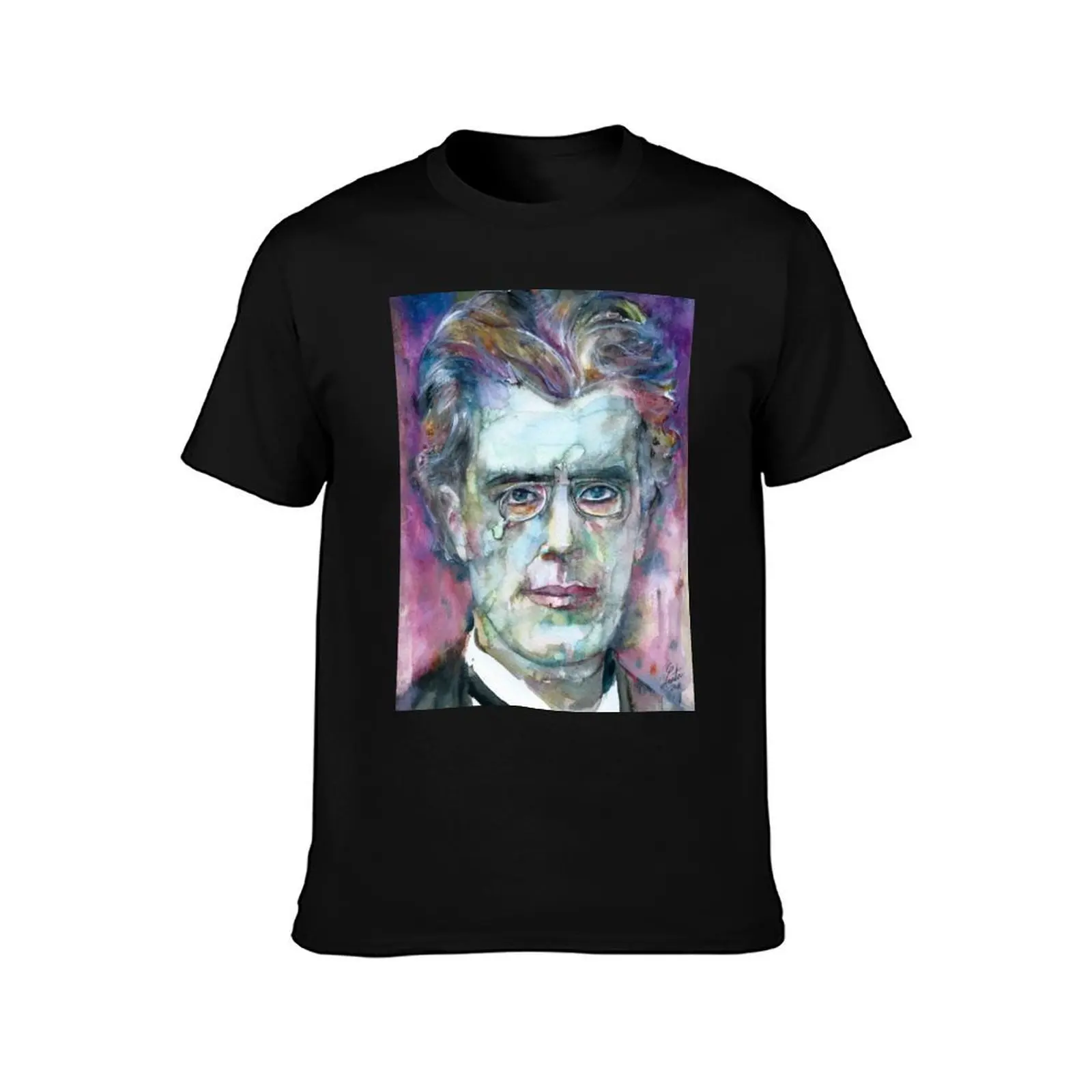 GUSTAV MAHLER - watercolor portrait.5 T-Shirt anime tshirt graphic t shirts Aesthetic clothing outfits for men