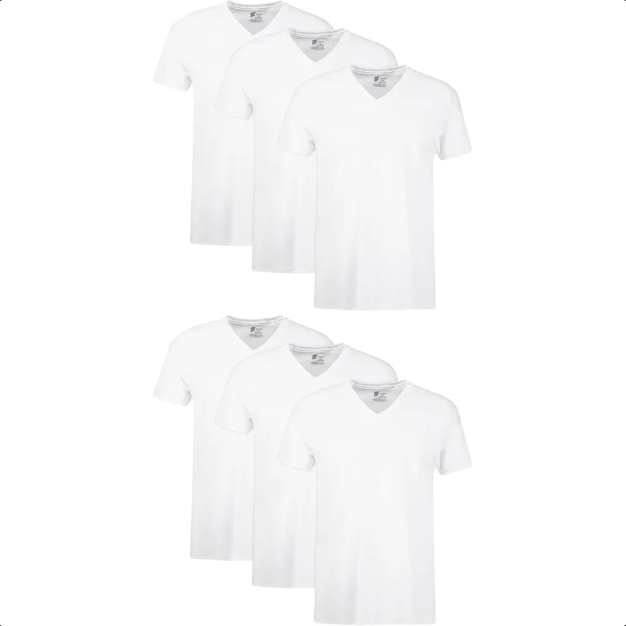 

Hanes Ultimate Men's 6Pack Best VNeck TShirt