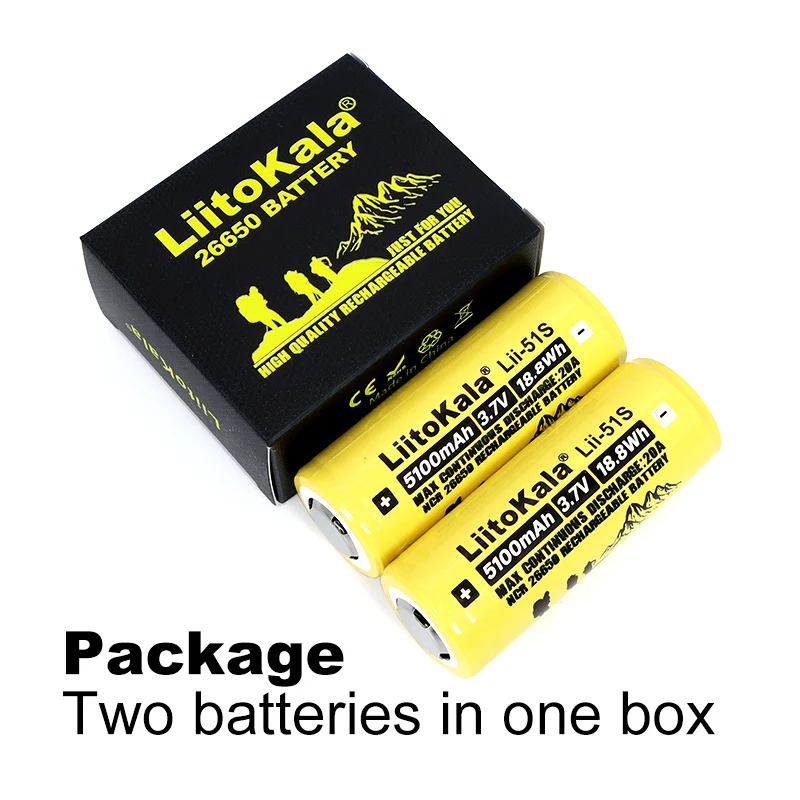 

9 pces liitokala LII-51S 26650 8a bateria de lítio recarregável 26650a 3.7v 5100ma adequado para lanterna (proteção pcb)