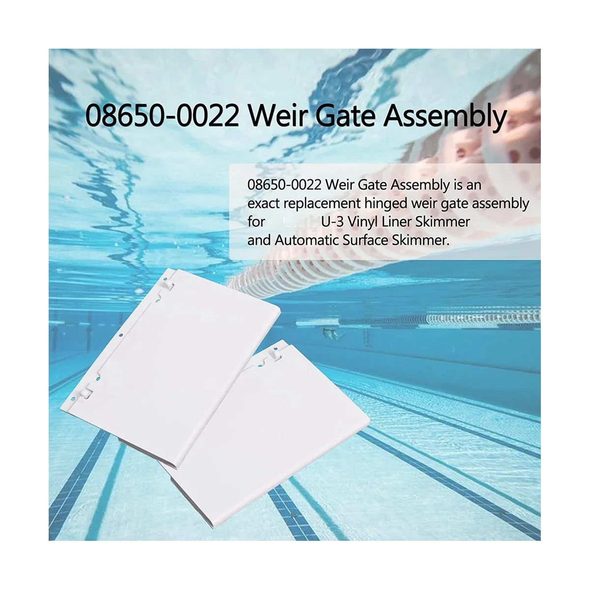 08650-0022 Pool Skimmer Flapper Weir Door for Pentair Sta-Rite U-3 Skimmer Inground Pool (2 Pack)