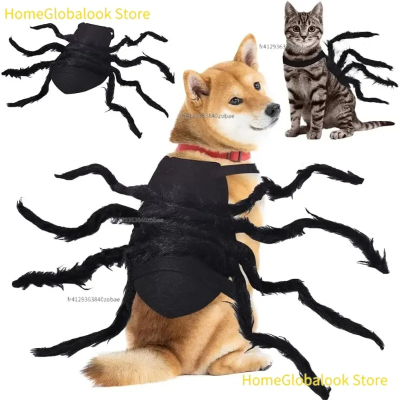 1-teiliges mehrfarbiges Halloween-Haustier-Spinnenkostüm, niedliches, lustiges Cosplay-Outfit geeignet für Katzen und Hunde, gruselige Verkleidungs-Requisite, um eine wunderbare