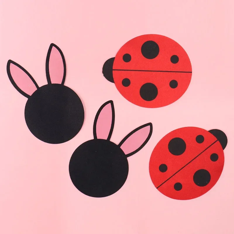 Invisibile femminile carino animale coniglio coccinella stile cartone animato copricapezzoli nastro traspirante usa e getta adesivi per capezzoli reggiseno donna