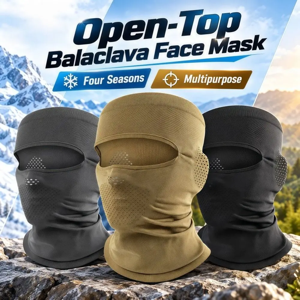 New Open-Top Balaclava Face Mask Breathable Windproof Cycling Head Cover Skin Friendly Lightweight Helmet Liner Outdoor Sports