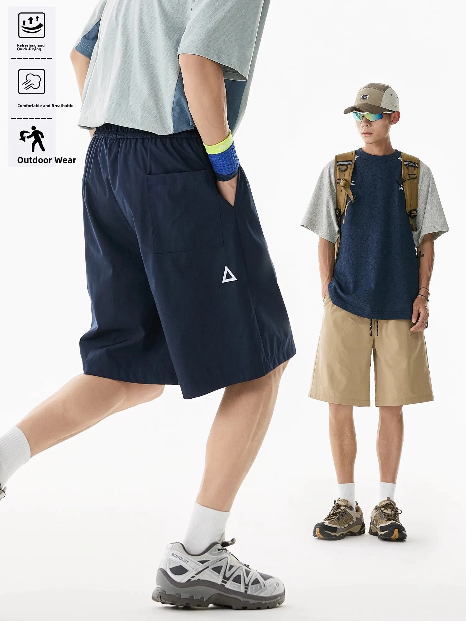 

Outdoor Qui Dry Sports orts Men's Summer New Loose Large Size Running Training Casual Five-Quarter Pants for Boys