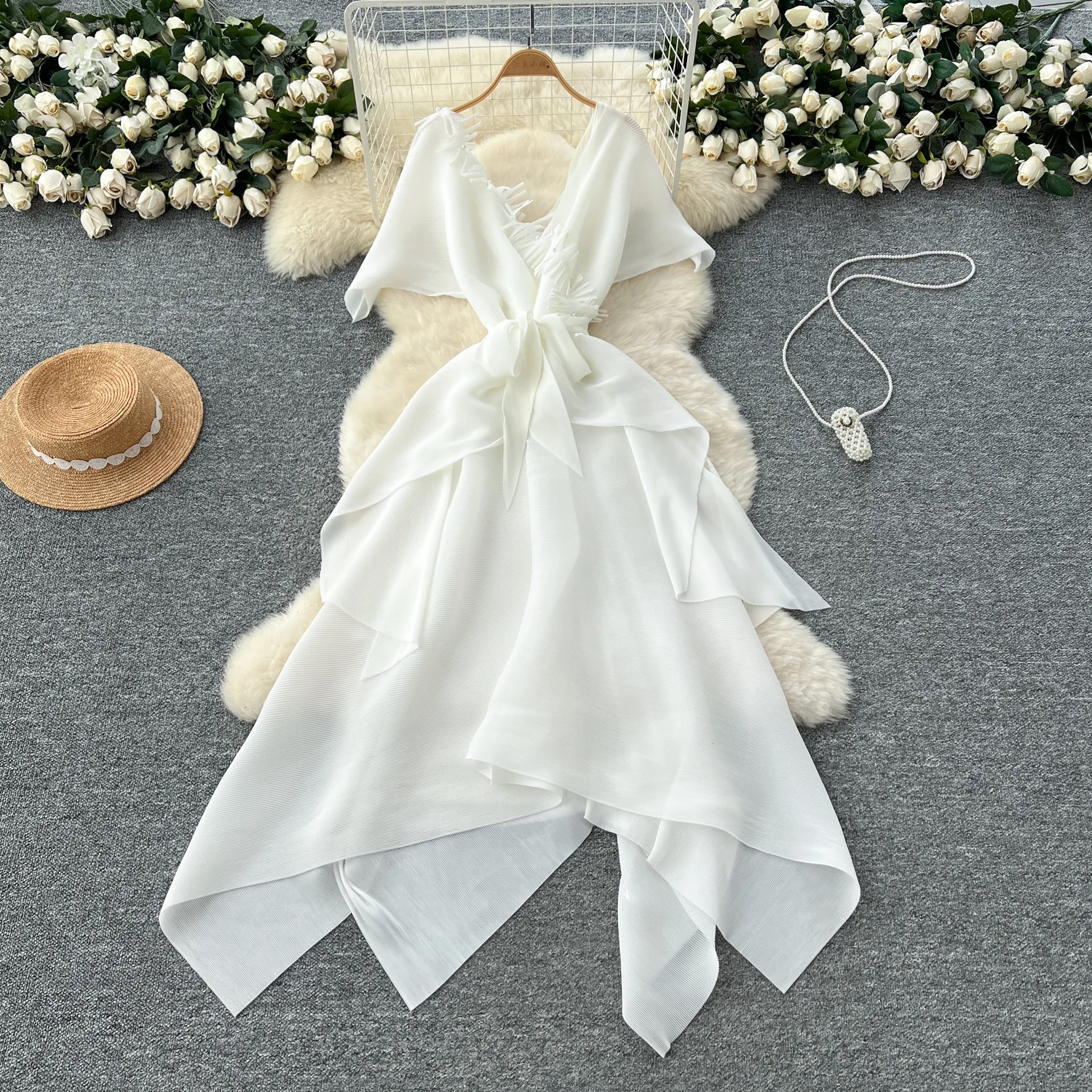 

Long Dress Women Dresses A Line Vestidos Y2k Streetwear V Neck Short Sleeve High Waist Elegant Splice Party Night Work 2026