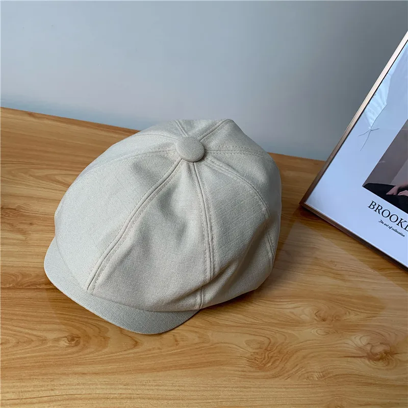 Newsboy Cap Men's Beret Hat 8 Panel Hat Baker Caps Retro Gatsby Hats Casual Brand Cap Cabbie Apple Beret for Male