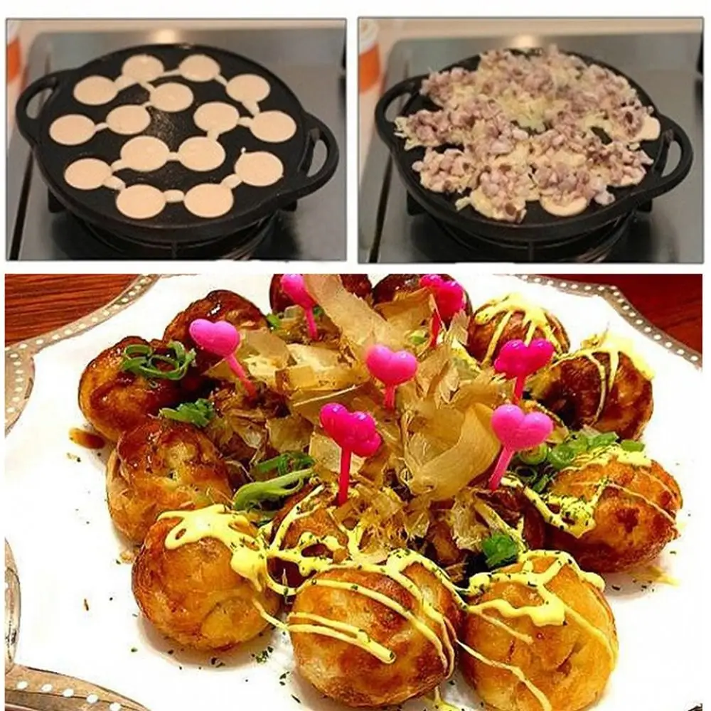 

Чугунная сковорода такояки с 15 отверстиями, чугунная сковорода с антипригарным покрытием, машина для приготовления такояки, бытовая антипригарная сковорода-гриль такояки, кухонные принадлежности