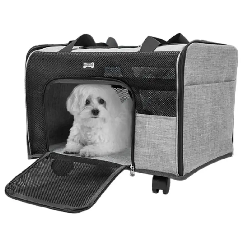 

Pet Carrier With Wheels Pet Carriers Dog Travel Bags Dog Carriage 4 Wheels Lightweight Comfortable For Adventure Daily Walking