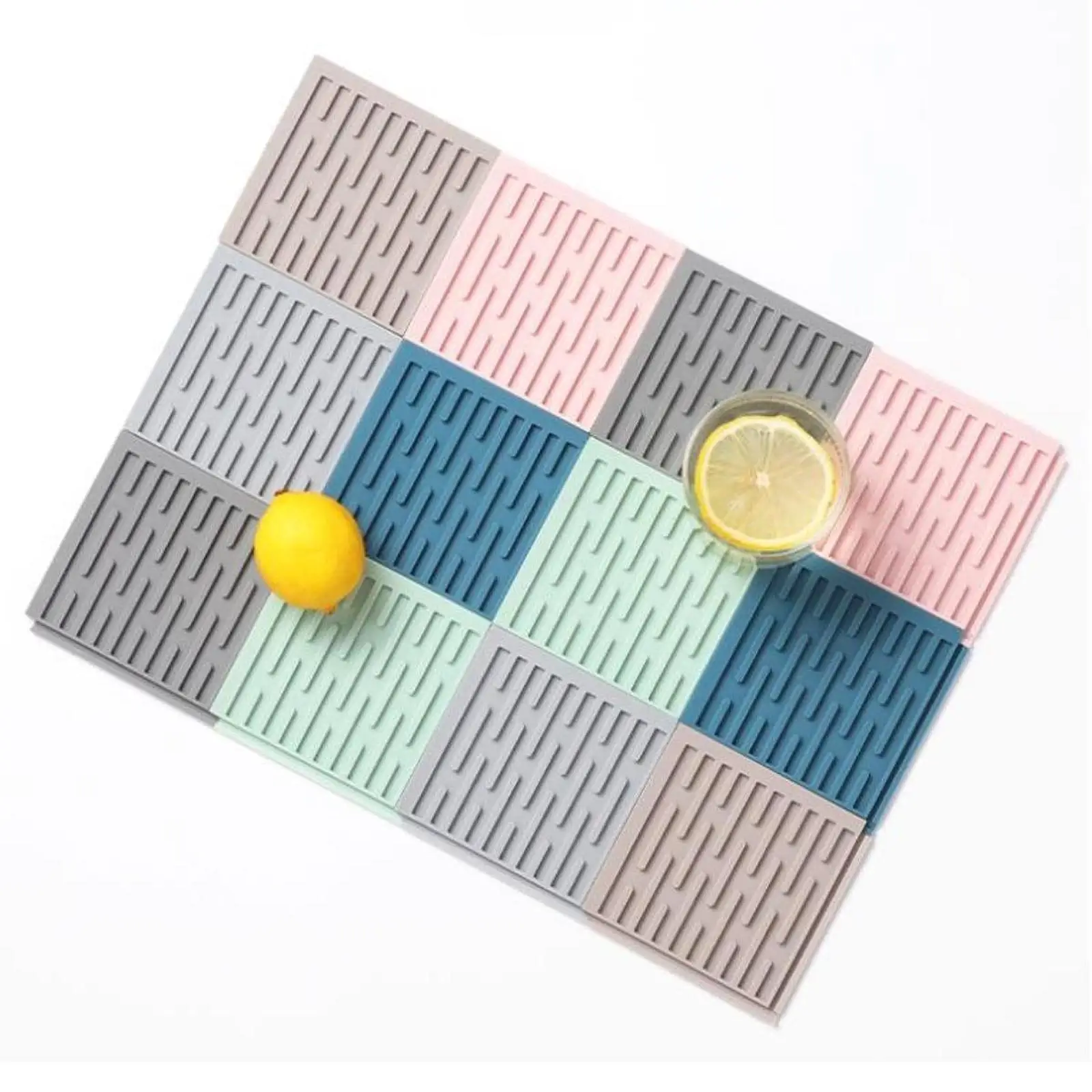 6 piezas de alfombrillas de silicona para secar platos, tablas de cortar portátiles multifuncionales, almohadillas antideslizantes para ollas, vajilla, sartenes, tazas, cafetería