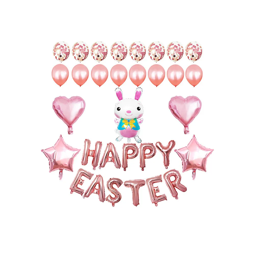 

32pcs Foil Balloons Set Heart Shaped Confetti Latex Bunny Rabbit Party Decorations Balloon Party Balloons Supplies