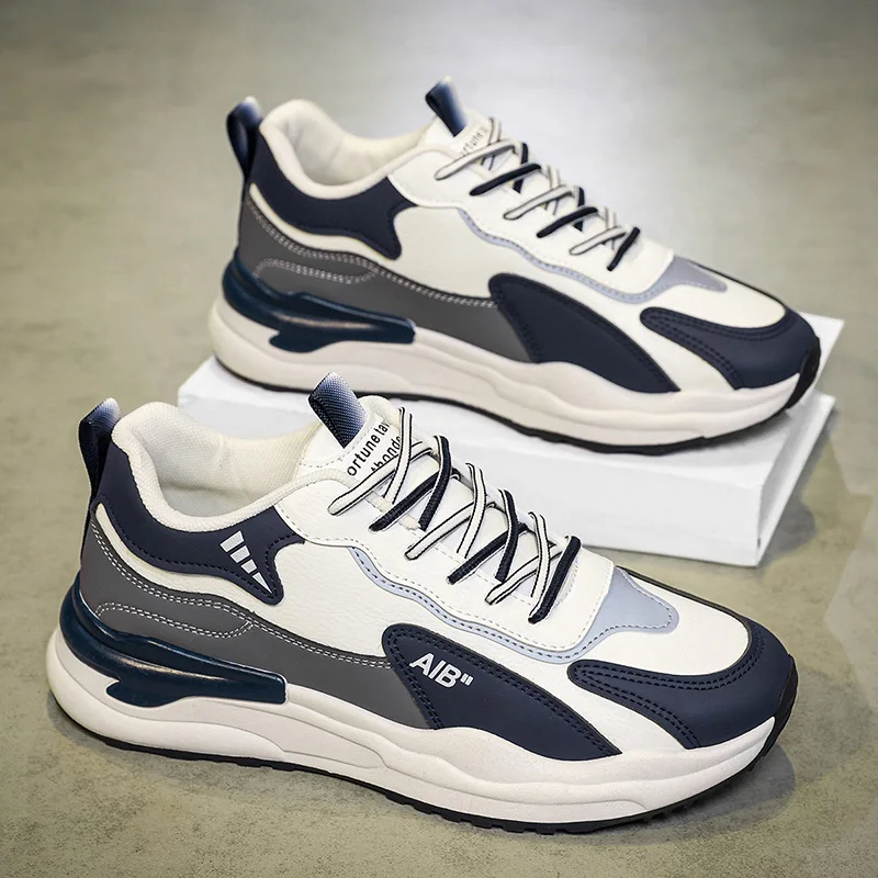 Men's Spring Sports Shoes Fashionable Versatile Casual Comfortable Anti-Slip Height Increasing Running Shoes