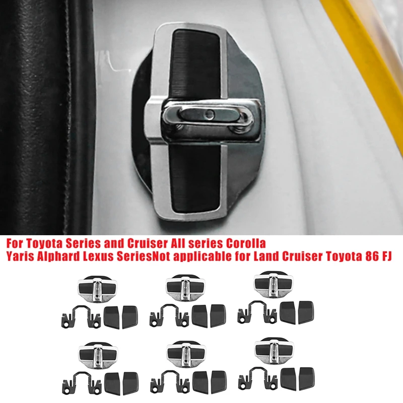 

6 Sets TRD Door Lock Buckle Upgraded Stabilizer Cover Latches Parts For Lexus Toyota Series Eliminate Noise Space Lock Stopper