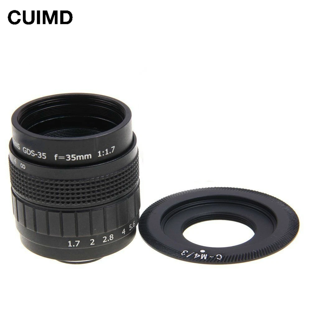 CCTV 마운트 렌즈, 마이크로 4/3 m4/3 올림푸스 EPL5 EPM3 EPL7 OM-D EP1 EP2 EP3 EP6 EPL6 EPL3 E-M5 E-M10, F1.7 C, 35mm