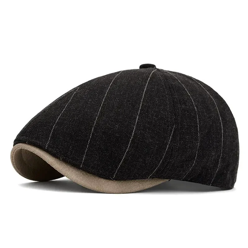 Autumn Cotton Geometric Print Newsboy Caps Men Flat Cap Women Painter Beret Hats 107