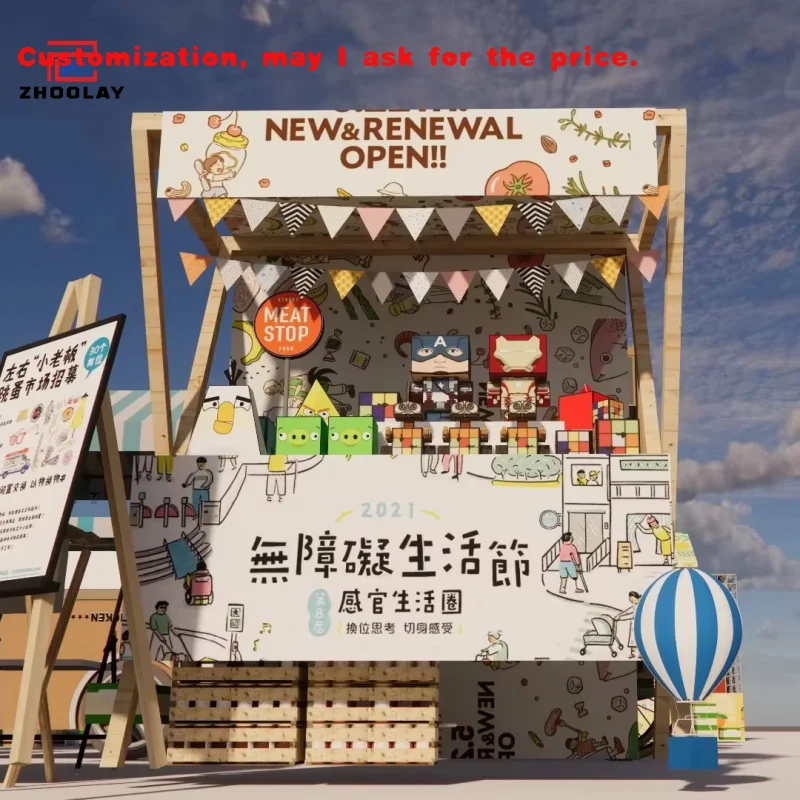 custom.Activities Booth Rack Mobile Outdoor Shop Customized Kiosk Shopping Stand