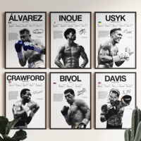 Alvarez Inoue Usyk Crawford Bivol Davis Poster Bundle, Boxing Wall Print, Boxer Poster, Boxing Fan Room Decor Gift Home Deco