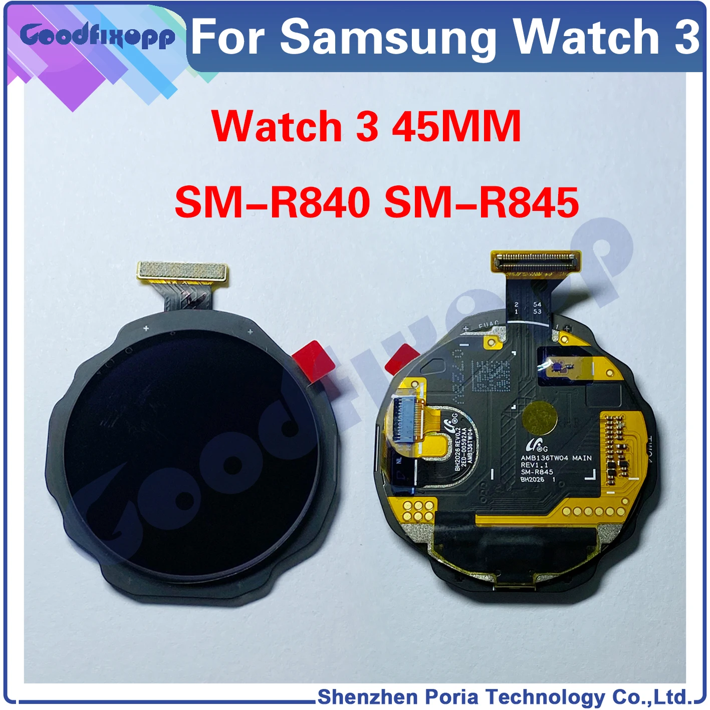 For Samsung Galaxy Watch 3 SM-R840 SM-R845 45mm / Watch3 SM-R850 SM-R855 41mm LCD Display Touch Screen Digitizer Assembly