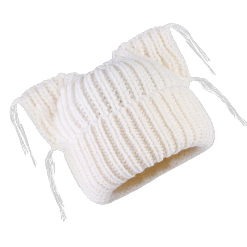 Cappello con nappe per orecchie gatto adorabile Cappello invernale caldo autunnale Cappello da donna regolabile per donne