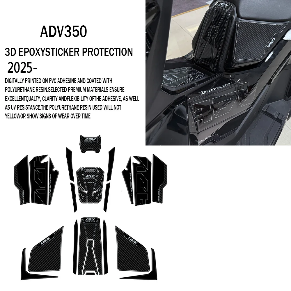 3D Epoxy Sticker Protection Kit For ADV 350 Tank Pad Motorcycle Decal ADV350 2025- Accessories
