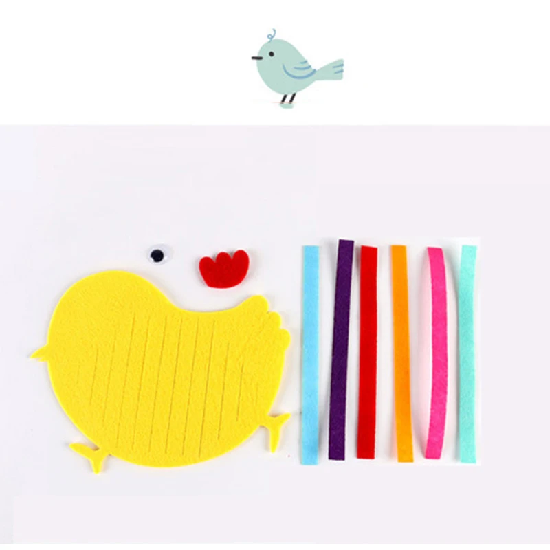 3Pcs Kids Handmade Non Woven Threading Knitting Teaching DIY Felt Cloth Crafts Montessori Materials Early Learning Toys