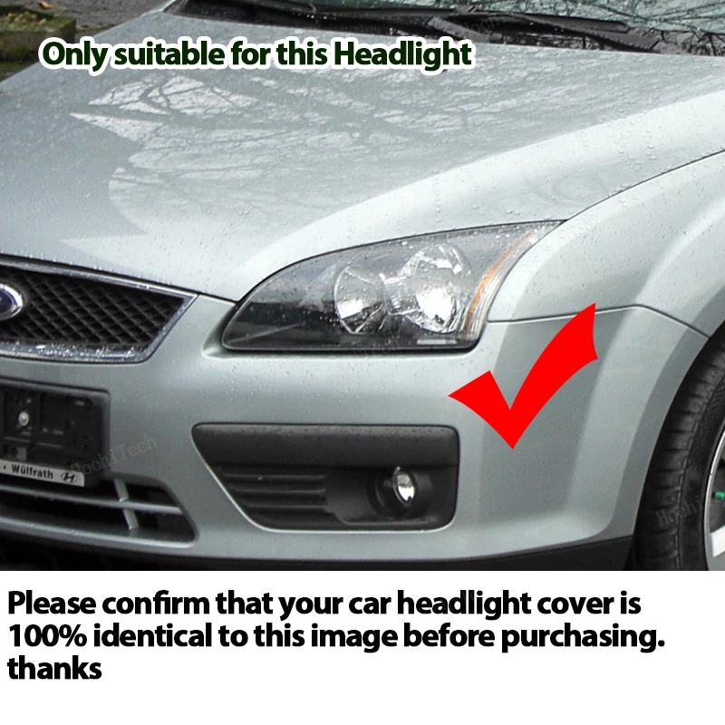 Head Lights Cover For Ford Focus MK2 C307 pre-facelift 2004-2007 Transparent Housing Front Headlights Lens Shell Glass Lampcover