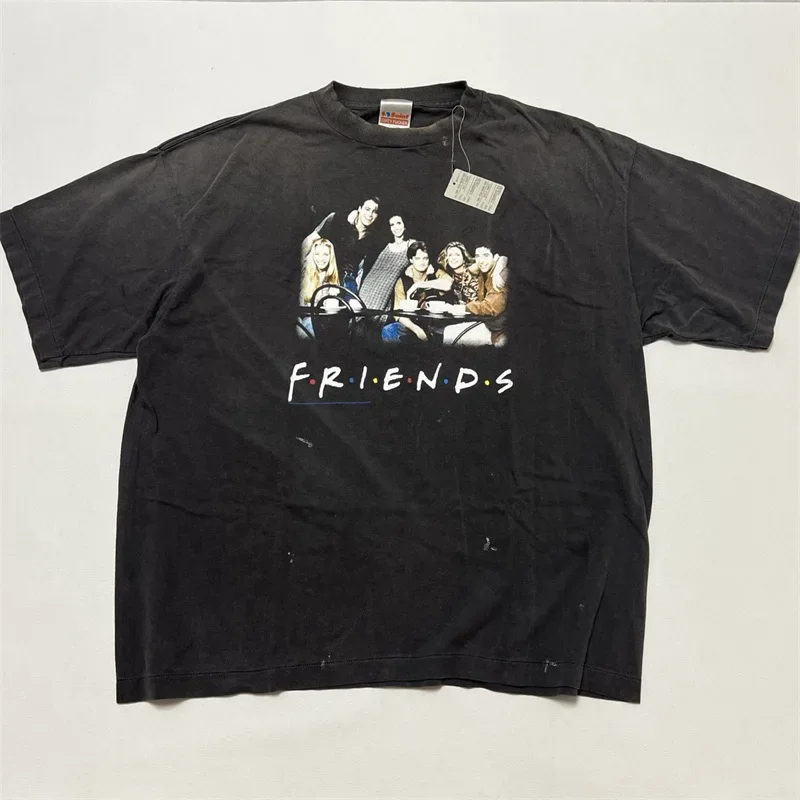 Little Devil Angel SAINT MICHAEL Tshirts Men Women 1:1 Best Quality Pure Cotton White Retro T-Shirts Top Tees