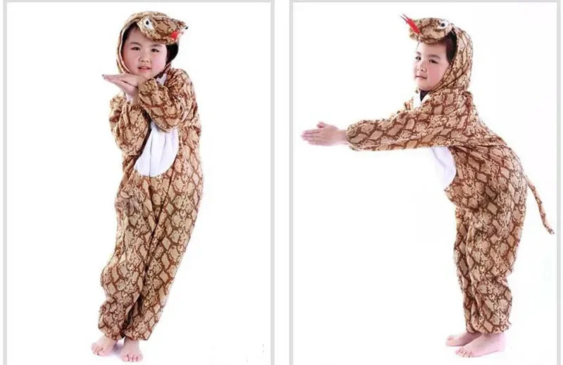 Children Animals Snake Python Costume Cosplay Bodysuit Kids Toddler Pajama Cartoon Jumpsuit Kids Party Anime Cosplay Costumes