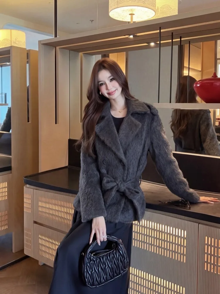 AW New Luxury Old Money Style Mid-Length Double-Breasted Coat, Minimalist Design, 4 Colors