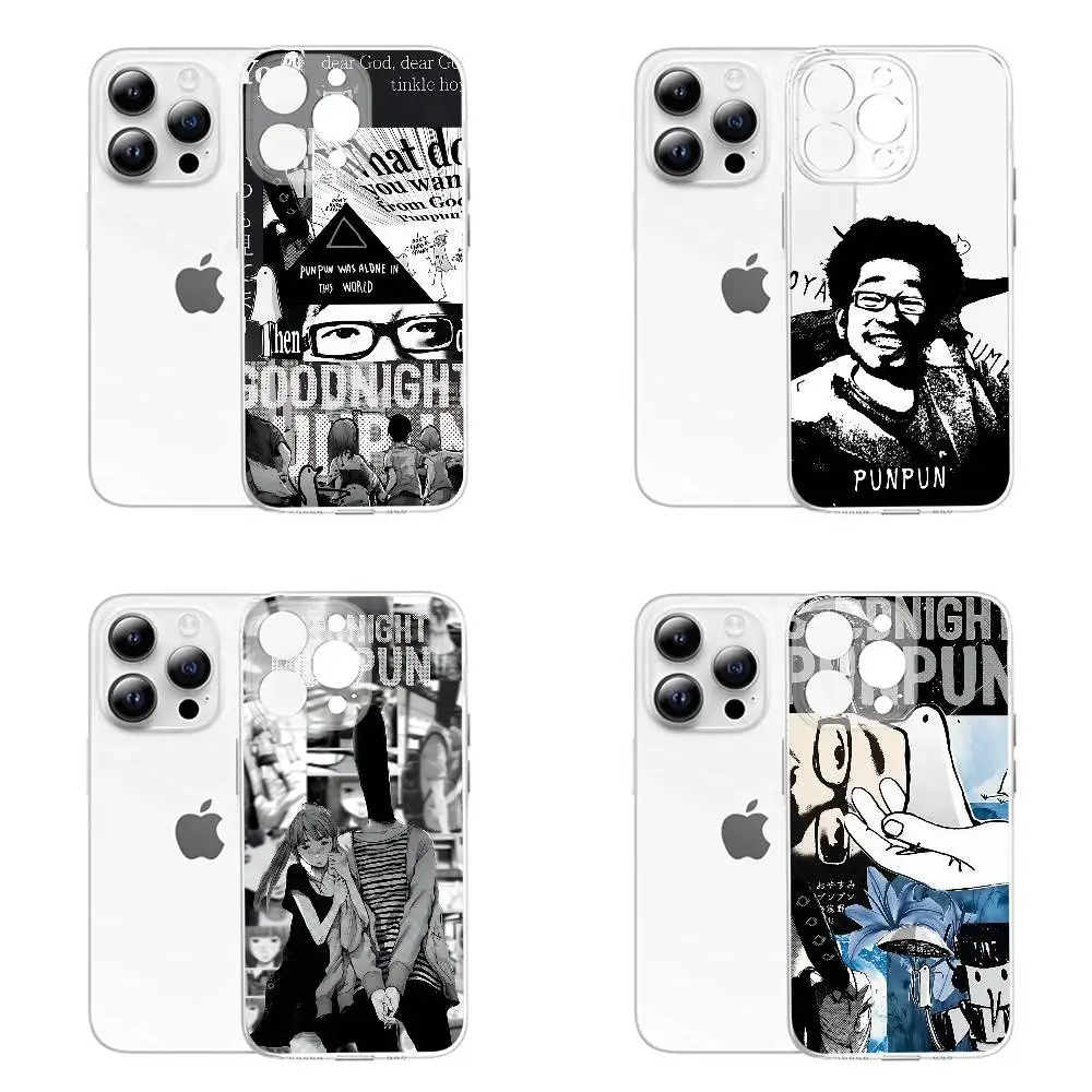

G-Goodnight Oyasumi P-Punpun Phone Case For iPhone 12,16,11,14,13,17,15 Plus,Pro,Max,Plus,E,Air,Mini Transparent Cover