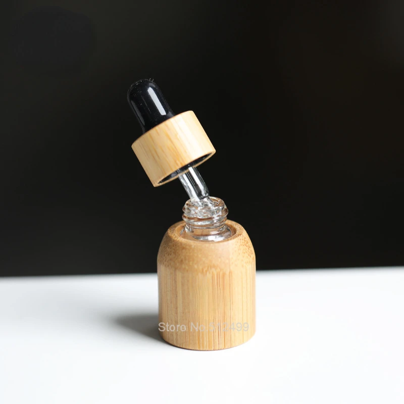 Bamboo Glass Dropper Bottle Essential oil Bottle With Bamboo Lid Perfume Oil Container With Glass Dropper 2ml Attar oil bottle