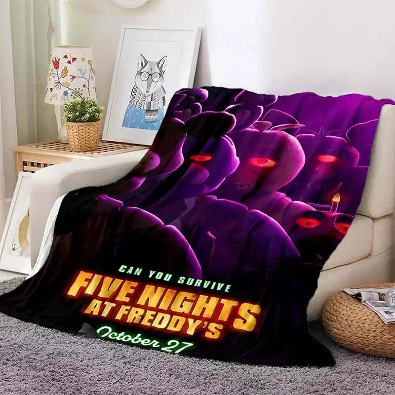 Freddy Movie Blanket Horror Game FNAF Throw BlanketCartoon Sand Blanket Children's Bedroom Living RoomDecorative BlanketFan Gift