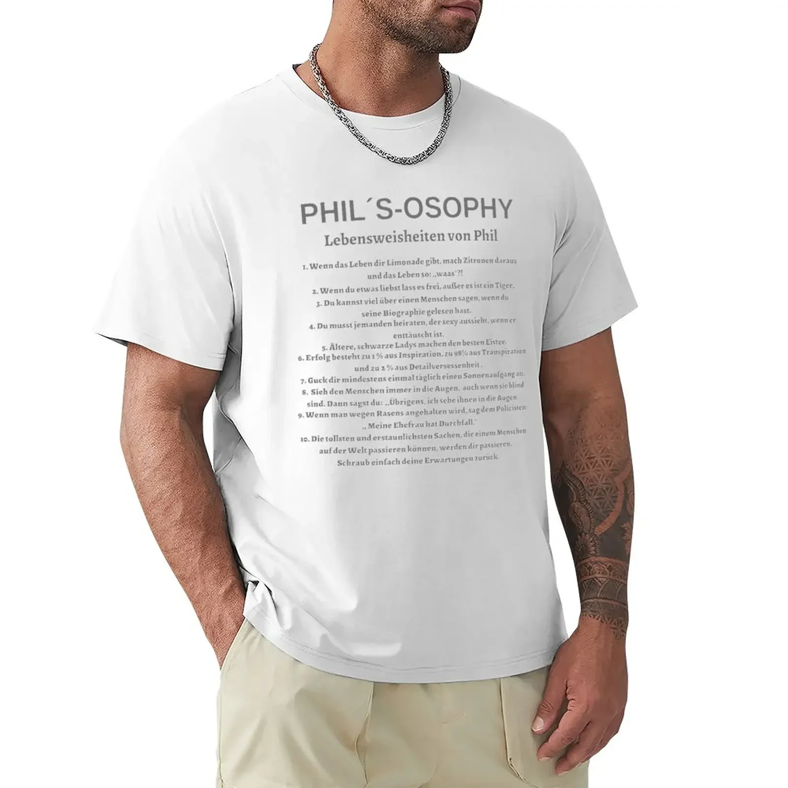 Phil?s-osophy, wisdom from Phil T-Shirt vintage anime shirt essential t shirt Short sleeve tee fitted t shirts for men