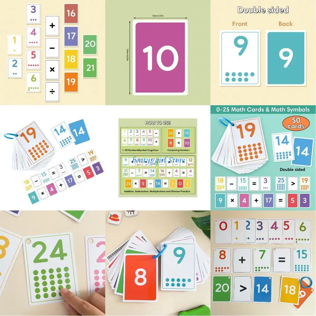 

C7AB Arithmetics Practice Study Card Homeschooling Math Learning Aid For Logics Skill