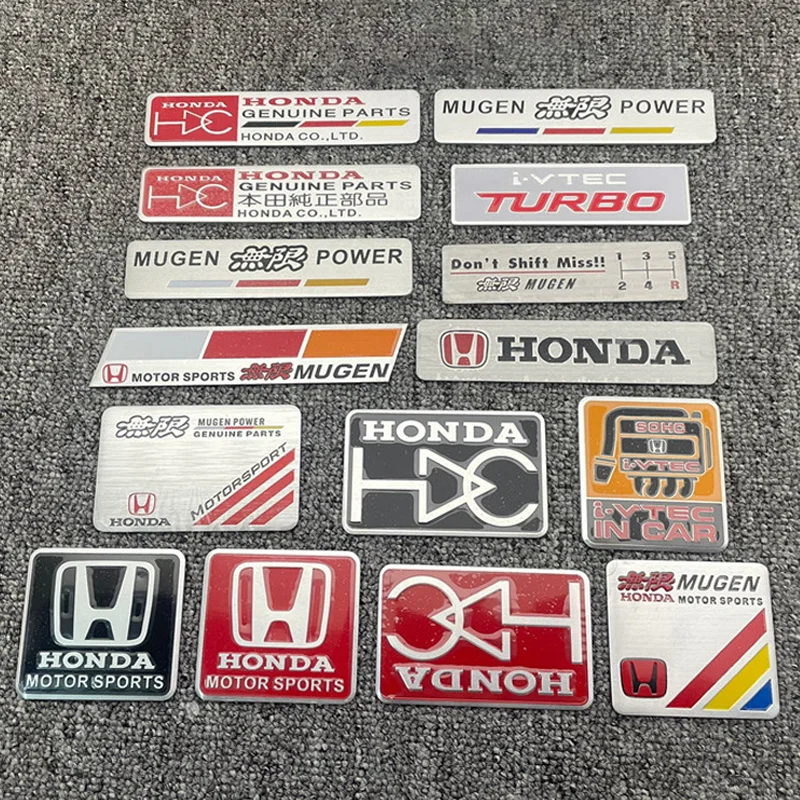 

Алюминиевые наклейки с логотипом автомобиля, декоративные аксессуары для Honda Civic Fit Jazz Accord Pilot CRV Odyssey Passport City Shuttle