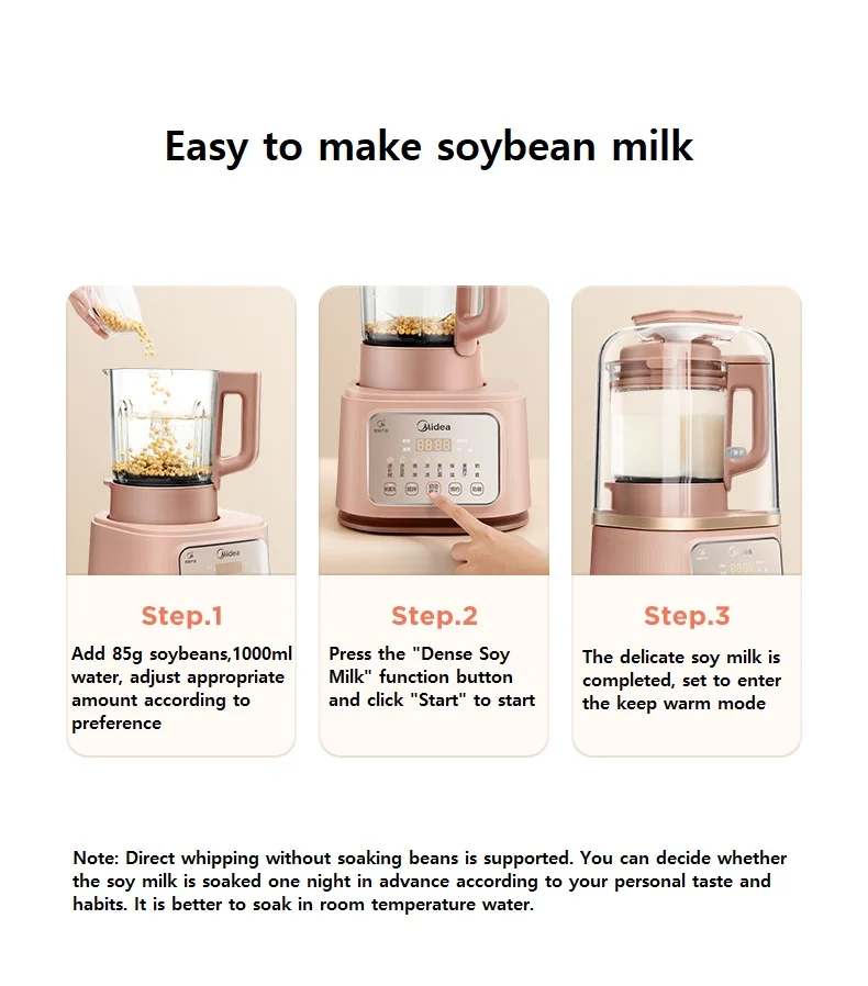 Intelligent Automatic Electric Soybean Milk Maker 1200ML Household Electric Juicer Blender Food Processor Food Wall Breaker 220V