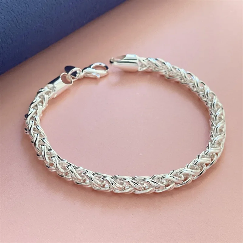 925 Sterling Silber Armband 4 MM-6 MM Chopin Armband Damen Einfache Mode Geburtstag Party Hochzeitstag Schmuck Geschenk