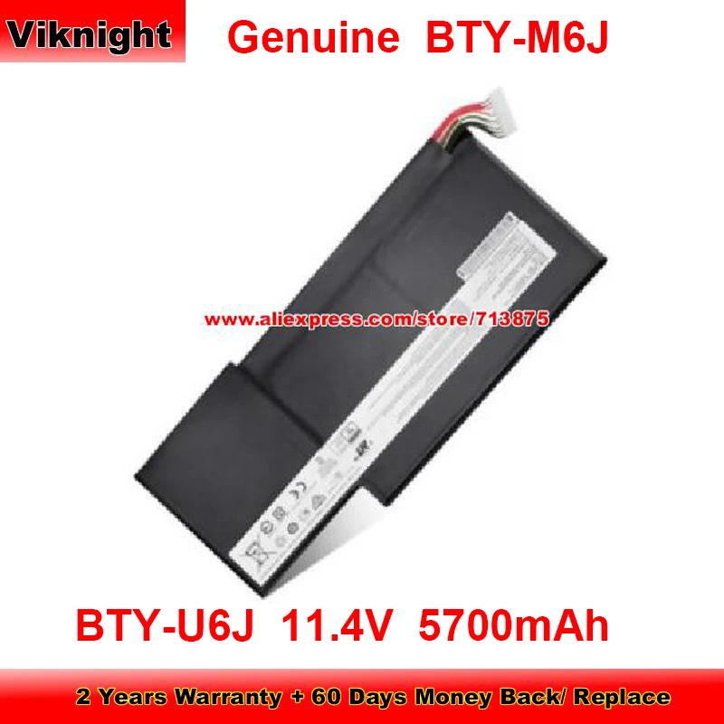 

Genuine BTY-M6J Battery BTY-U6J for Msi GF62VR 7RF GS63 7RF STEALTH PRO GS63VR GS73VR WS63 7RK 0016K2-468 G2180 11.4V 5700mAh