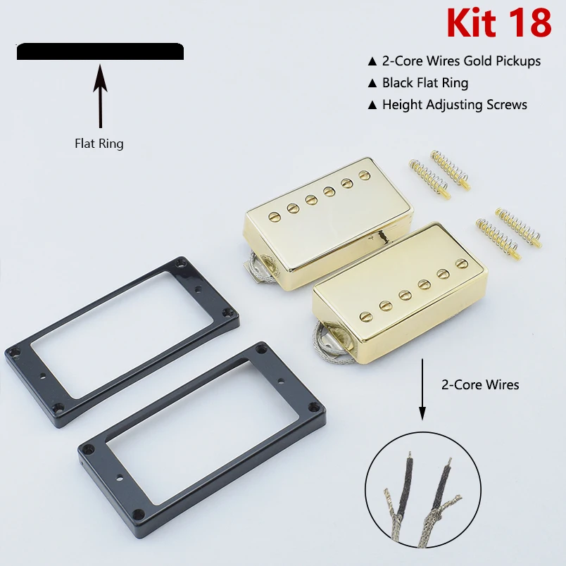1 set originele echte Epi Standard PRO elektrische gitaar Alnico humbucker pick-up nikkel / gouden cover