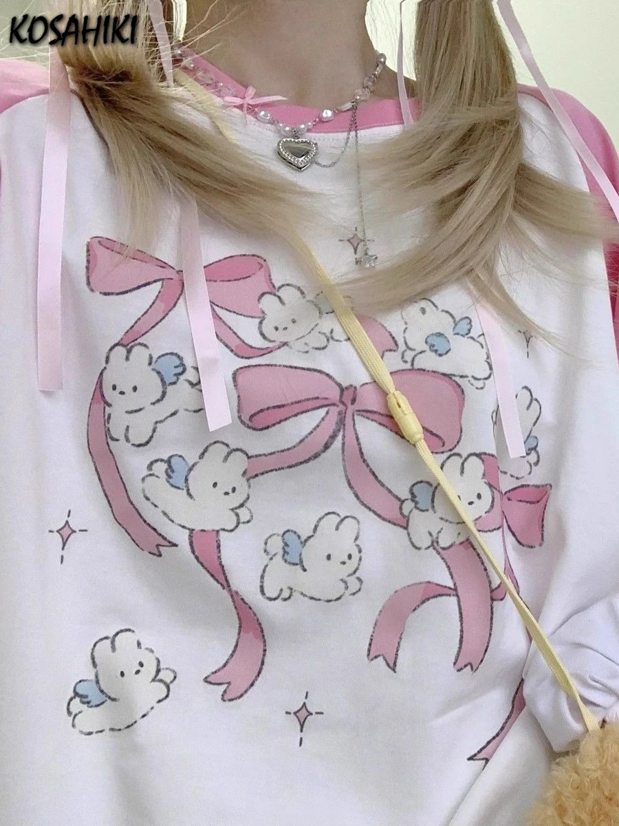レディースプリントTシャツ,日本の漫画プリントカジュアルTシャツ,y2k美的Tシャツ,素敵な原宿Tシャツ2024