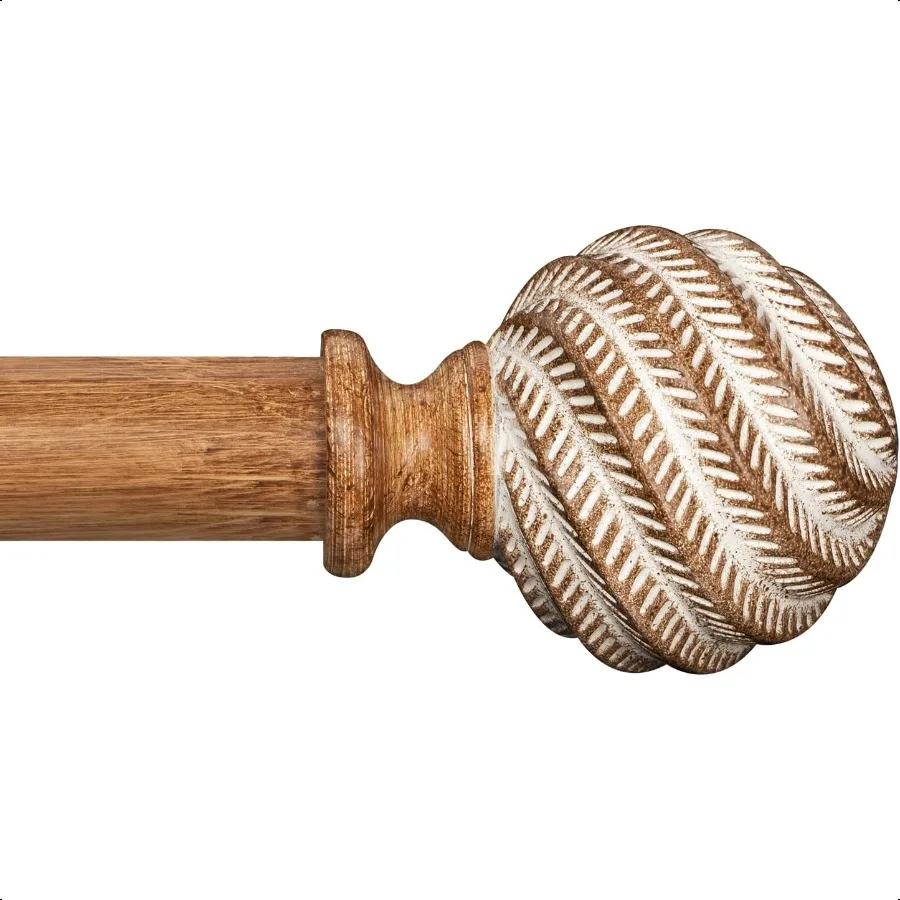 

Wood Curtain Rods for Windows 32 to 45 Inch:Boho Farmhouse Wooden Curtain Rod for Living Room BedroomRustic Adjustable Heavy Du