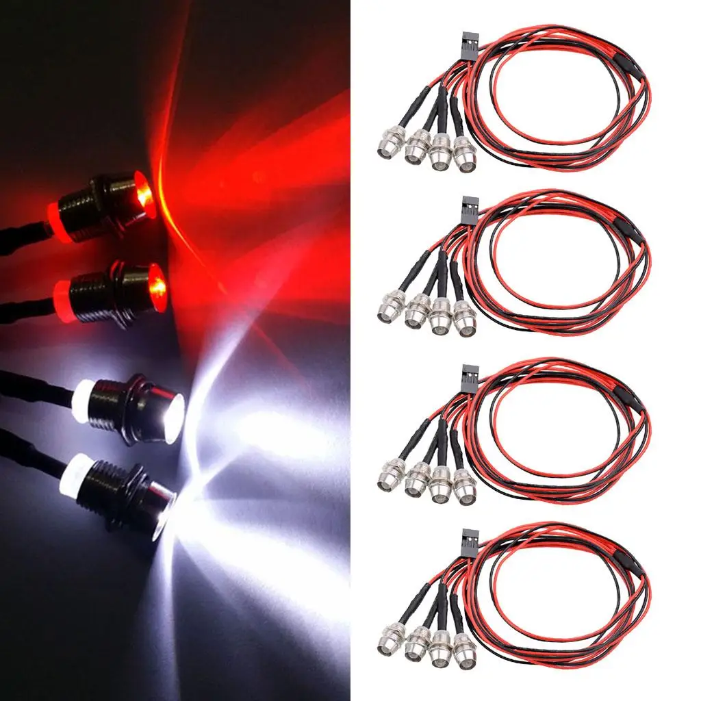 16LED Light Kit Headlights Taillight 5mm for 1/5 1/8 1/10 1/12 1/16