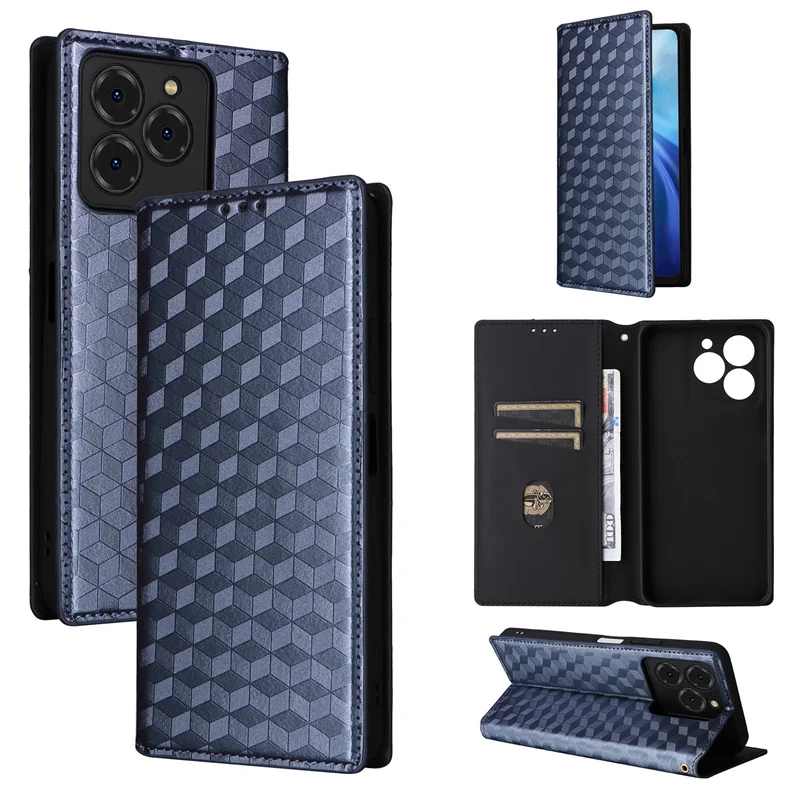 For Ulefone Note 20 Pro stereoscopic lines flip wallet skin PU case purse for Ulefone Note 20 Pro Magnetic Phone Cover