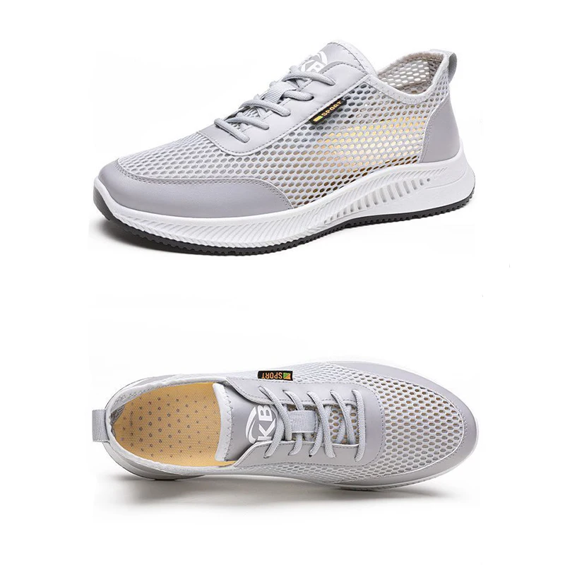 Letnie nowe siatkowe trampki moda latające tkane buty do biegania modne buty męskie na co dzień ultra-miękkie ultralekkie buty z siatką