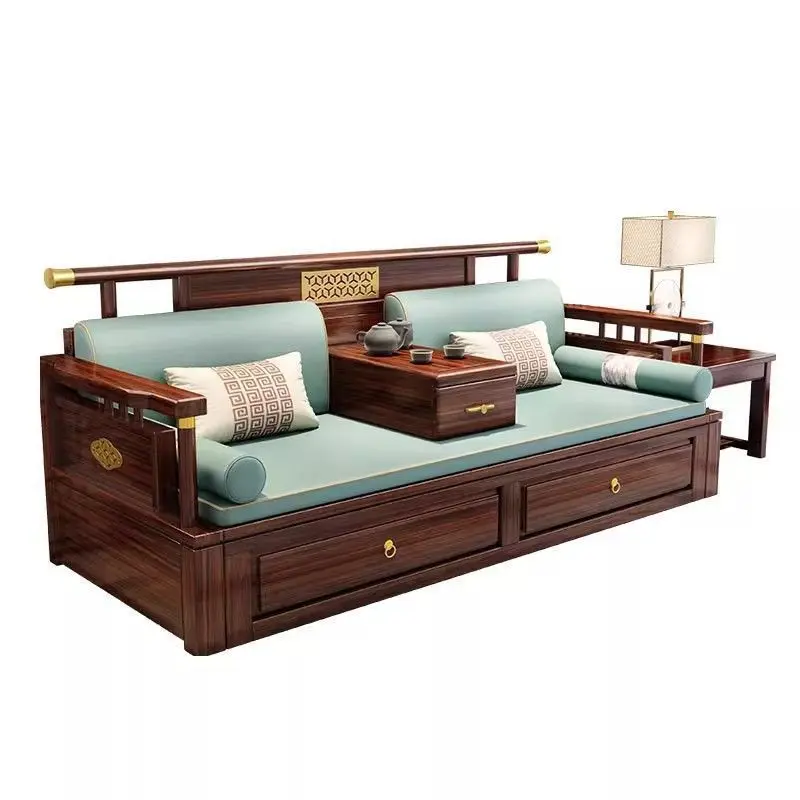 Arhat bed Chinese style small apartment living room telescopic push-pull sofa bed