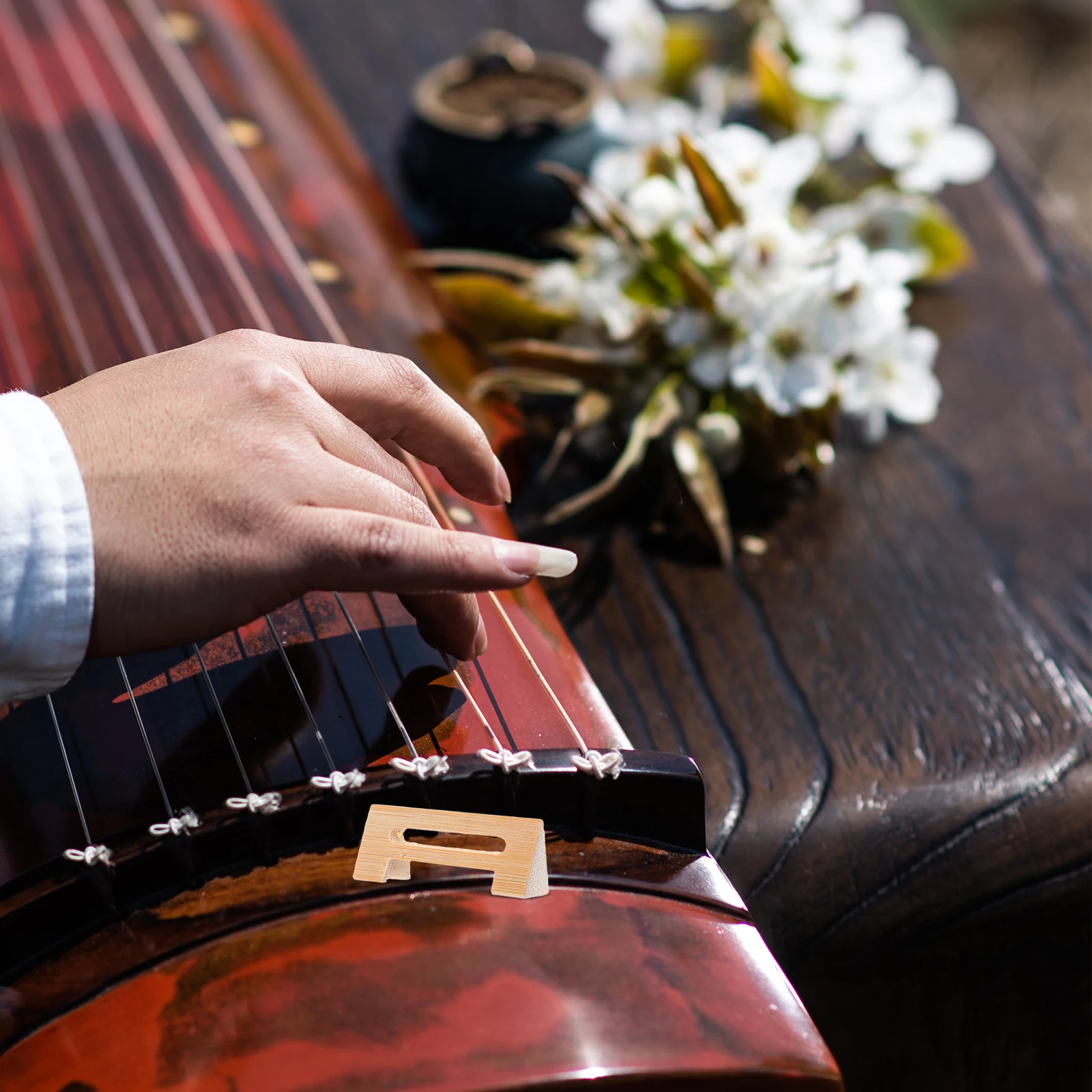 

5pcs Sanxian Bridge Replacement Aged Bamboo Handmade Hollow Design Professional Chinese Instrument Part For Folk Music