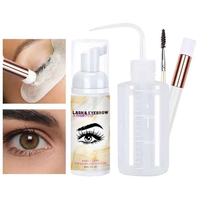 2024 Eyelash Cleaning Washing Bottle Eyebrow Shampoo Remover Skin Care Graft Lash Cleanser Bottle Eyelash Extension Makeup Tools