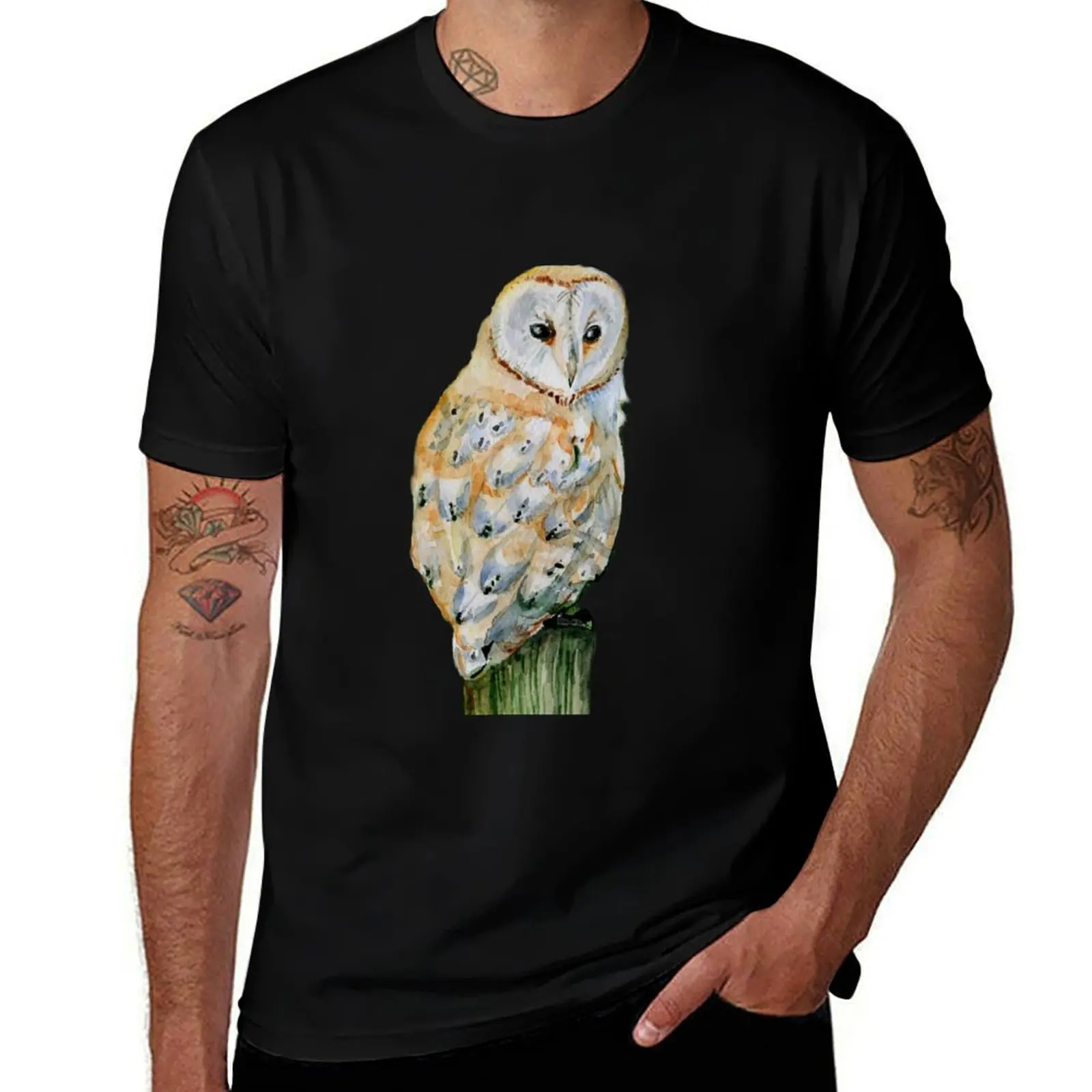 Barn owl T-Shirt cotton tshirt 100% graphic t shirts for man T-Shirt