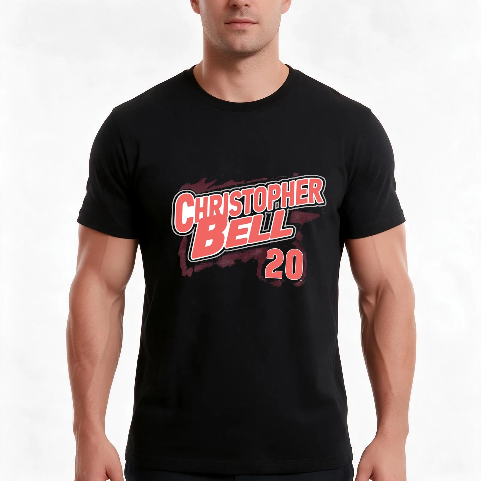 Christopher Bell 20 T-Shirt, Summer Casual Cotton Tee, Oversized Streetwear Tops, Vintage Graphic Print, Loose Fit Short Sleeve